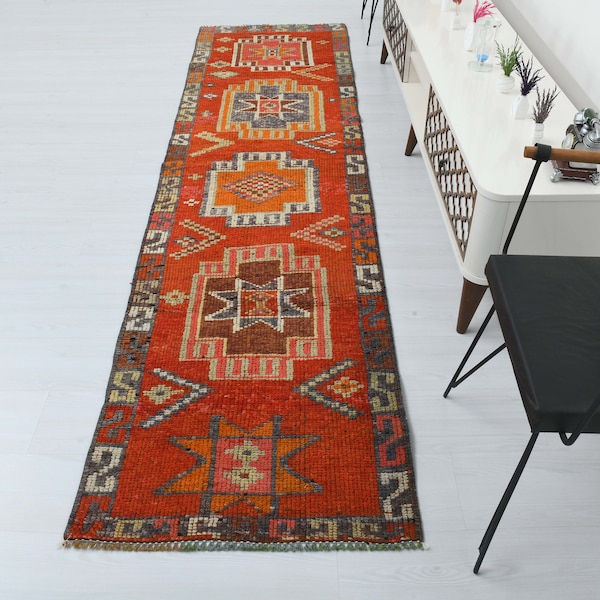 3x10 Turkish Rug,Vintage Runner,Oushak Runner,Entry Rug,Wool Rug,Soft Kitchen Rug,3x10 Runner Rug,3x10 Oushak Rug,Turkish Runner Rug,M-298