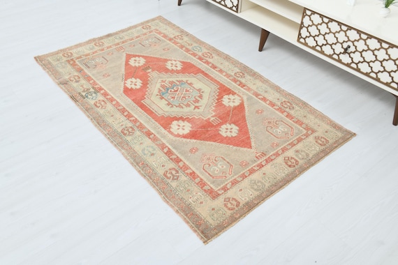 4x6 Rug,Oushak Rug,Vintage Rug,4x6 Turkish Rug,Handmade Rug,Floor Rug,Natural Rug,Anatolian Rug,Living Room Rug,4x6 Area Rug,Wool Rug,A-1321