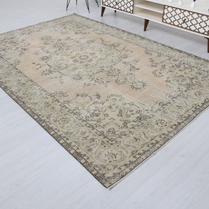 Turkish Area Rug,6x9 Rug,Handmade Rug,6x9 Oushak Rug,Rug For Bedroom,6x9 Area Rug,Boho Rug,Wool Rug,Vintage Area Rug,Living Room Rug,S-1125