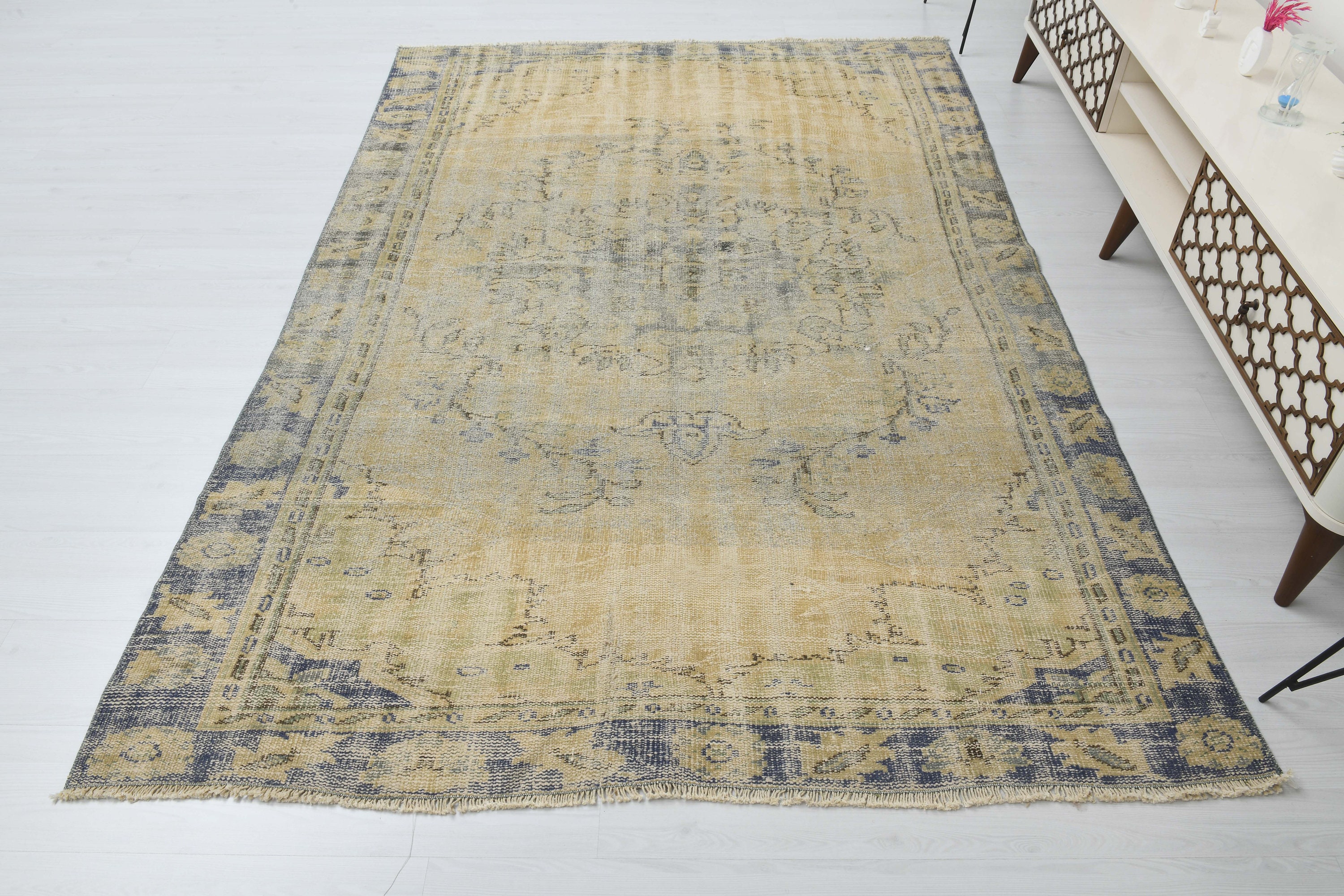 Oushak Rug,Wool Rug,6x8 Turkish Rug,Oriental Rug,Anatolian Area Rug,Natural Area Rug,Turkey Rug,Soft Wool Rug,6x8 Rug,Area Rug,Rugs,S-2233