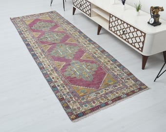 3x9 Hallway Rug,Entry Runner,Vintage Runner,Runner Rug,3x9 Runner Rug,Handmade Runner Rug,Oushak Runner,3x9 Kitchen Rug,Boho Rug,B-3394