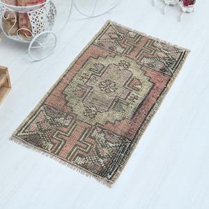 Bathroom Rug,2x3 Rug,Small Rug,Oushak Bath Rug,Natural Rug,2x3 Vintage Rug,Small Turkish Rug,Wool Rug,2x3 Small Rug,Boho Rug,Bath Rug,O-1283
