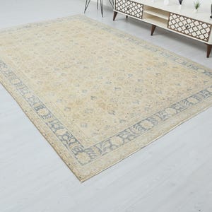 7x11 Rug,Oushak Area Rug,Turkish Rug,7x11 Turkish Rug,Handmade Rug,Anatolian Rug,Large Vintage Rug,Turkish Area Rug,7x11 Oushak Rug,S-2610