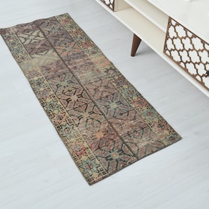2x5 Rug,Soft Vintage Rug,Small Oushak Rug,Small Vintage Rug,2x5 Turkish Rug,Vintage Door Mat Rug,Mini Turkish Rug,Small Turkish Rug,LK-65
