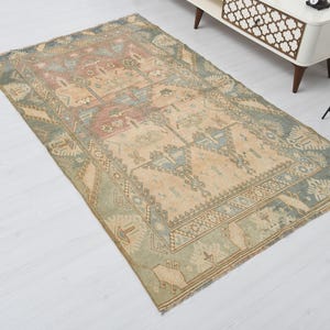 Wool Area Rug,4x7 Rug,Oushak Rug,Vintage Wool Rug,4x7 Vintage Rug,Handmade Rug,4x7 Turkish Rug,Custom Rug,Oriental Rug,Unique Rug,Rug,A-1535