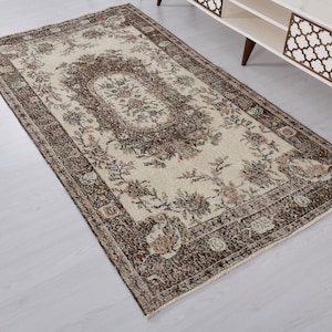 4x7 Rug,Vintage Rug,Turkish Area Rug,Area Rug,Living Room Rug,Handmade Rug,4x7 Area Rug,Hand-Knotted Rug,Wool Area Rug,Soft Area Rug,I-125