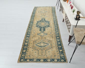 3x11 Runner,Vintage Runner Rug,3x11 Kitchen Runner,Oushak Rug,Turkish Runner Rug,3x11 Rug,Wool Runner Rug,Entry Rug,Handmade Rug,Rug,B-3823