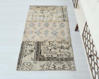 Klein loper tapijt, deurmat tapijt, badkamertapijt, 2 x 4 vintage tapijt, klein vintage tapijt, kindertapijt, Oushak-tapijt 2 x 4, deuropening, Turks tapijt 2 x 4, tapijt, Lk-208