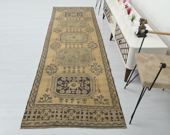 3x11 Rug,Turkish Runner Rug,Long Runner Rug,Vintage Runner Rug,3x11 Runner Rug,Runner Rug,Oushak Runner Rug,Wool Rug,Handmade Rug,B-3737