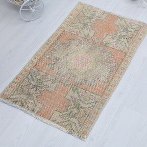 Vintage Door Mat Rug,2x3 Oushak Rug,Decorative Rug,2x3 Boho Rug,Turkish Rug,Bath Rug,2x3 Turkish Rug,Bathroom Rug,Vintage Small Rug,H-75