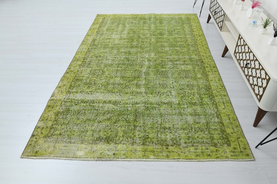 Green Rug,Handmade Rug,Turkish Area Rug,Rug,Oushak Area Rug,Living Room Rug,Bedroom Rug,Wool Area Rug,Antique Rug,Handknotted Rug,S-2322