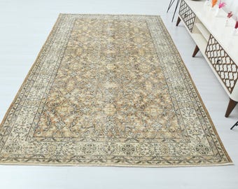 Oushak Rug, Vintage Rug, Living Room Rug, Bed Room Rug, Area Rug, Turkish Rug, Hand Made Rug, Anatolian Rug, Antique Rug, Wool Rug, S-3420