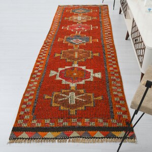 Vintage Runner Rug,3x10 Rug,Turkish Runner Rug,Wool Runner Rug,3x10 Vintage Runner,3x10 Oushak Runner,Anatolian Runner Rug,3x10 Runner,M-49