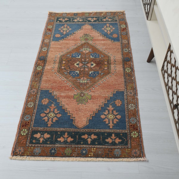 Vintage Runner Rug,2x5 Rug,Entry Rug,Turkish Runner Rug,Wool Runner Rug,2x5 Runner,Rug Runner,Oushak Runner Rug,Anatolian Runner Rug,A-1076