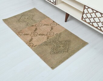 2x4 Turkish Rug,Turkish Bathroom Rug,2x4 Small Rug,2x4 Door Mat Rug,Vintage Small Rug,Handmade Rug,Anatolian Small Rug,2x4 Oushak Rug,Lk-124