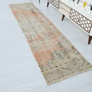 2x9 Rug,Turkish Runner,Old Runner,Oushak Runner,Kitchen Runner,Stairwell Runner,Vintage Runner Rug,2x9 Runner RUg,Entry Rug,Wool Rug,B-554