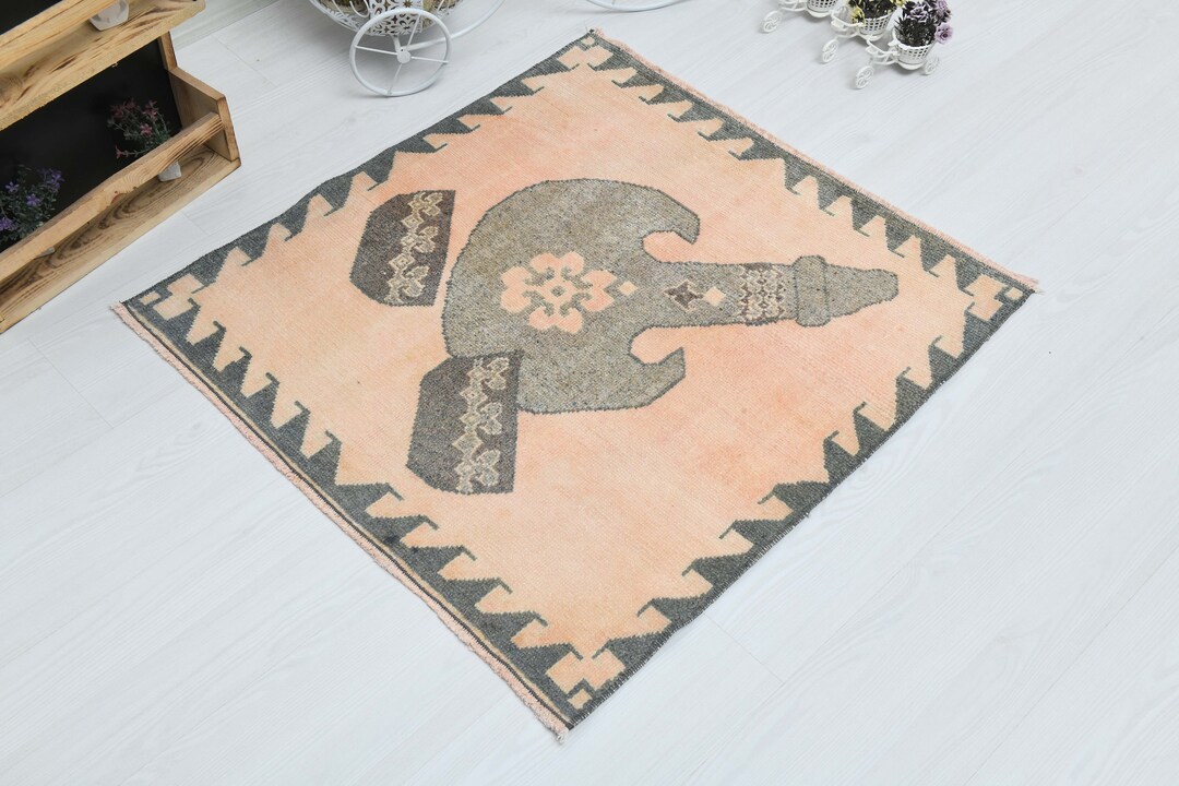 3x3 Mini Rug,3x3 Door Mat Rug,vintage Small Rug,oushak Small Rug,3x3 ...