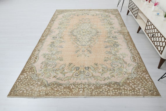 6x9 Area Rug,Oversize Vintage Rug,Oushak Rug,6x9 Vintage Rug,Living Room Rug,Large Vintage Rug,Handmade Rug,6x9 Oushak Rug,Wool Rug,N-13