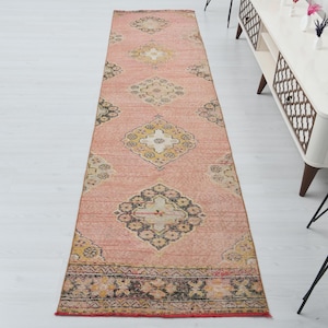 Oushak Runner Rug,Vintage Runner Rug,Kitchen Runner Rug,Entryway Rug,Hallway Rug,Oriental Runner,Stair Runner Rug,Rug Runner,Wool Rug,B-3178