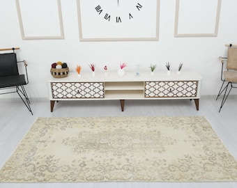 4x7 Vintage Rug,Anatolian Rug,Natural Rug,4x7 Boho Rug,4x7 Rug,Pale Rug,Turkey Vintage Rug,Antique Rug,4x7 Turkish Rug,4x7 Wool Rug,N-6