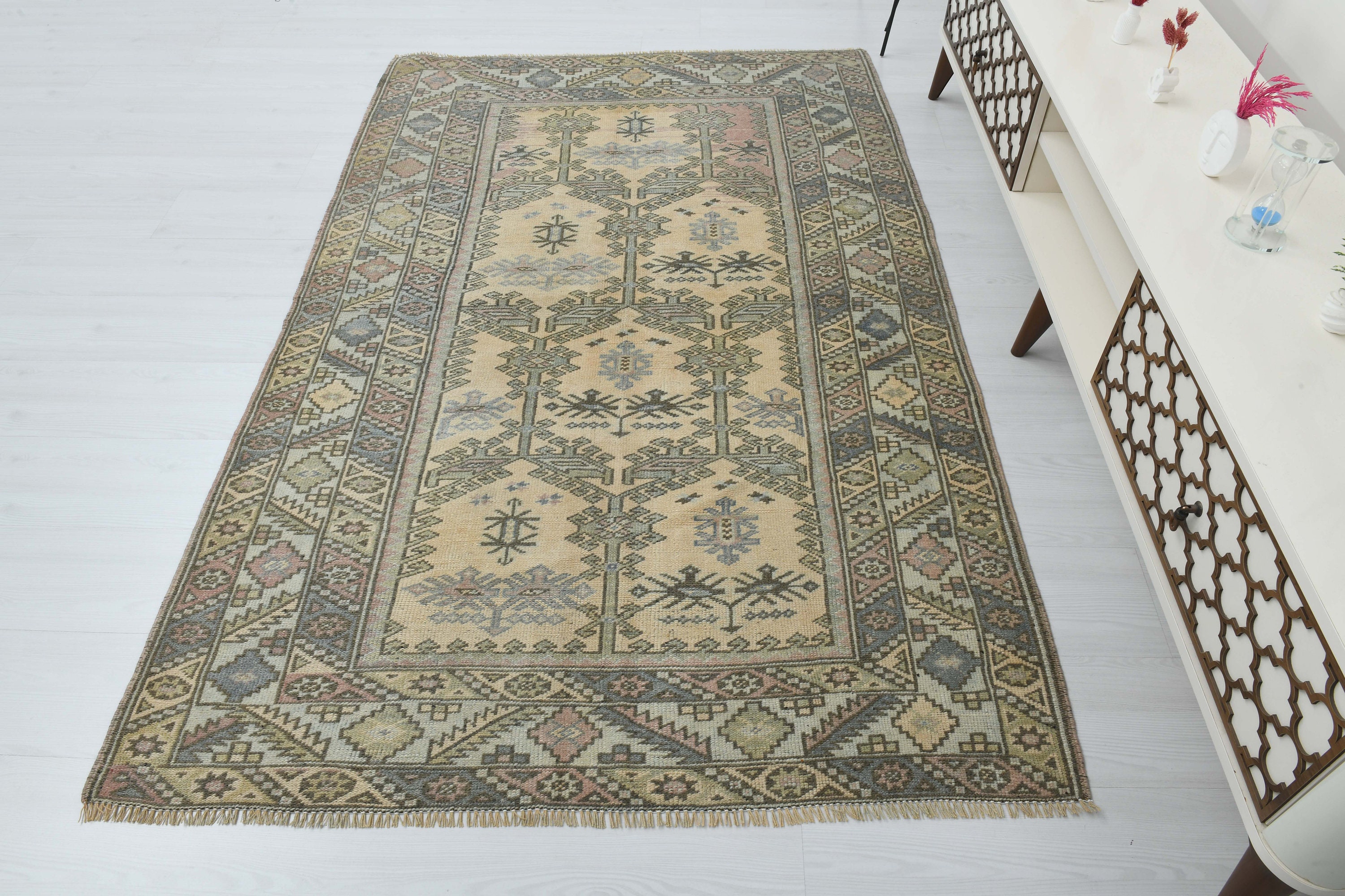 4x7,Handmade Rug,Vintage Rug 4x7,Area Rug,Living Room Rug,Turkey Rug,Soft Rug,4x7 Turkish Rug,4x7 Oushak Rug,Turkish Rug,AnatolianRug,A-1086