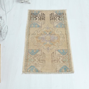 Bathroom Rug,2x3 Rug,Small Rug,Oushak Bath Rug,Natural Rug,2x3 Vintage Rug,Small Turkish Rug,Wool Rug,2x3 Small Rug,Boho Rug,Bath Rug,O-1642