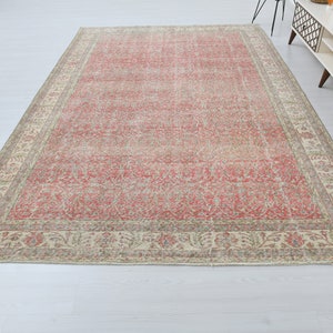 7x11 Rug,Vintage Area Rug,Area Rug,Rugs For Living Room,Turkish Rug,7x11 Area Rug,Handmade Rug,7x11 Oushak Rug,Wool Rug,Anatolian Rug,S-2062