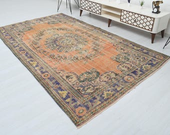 Oushak Rug, Vintage Rug, Area Rug, Boho Rug, Neutral Rug, Turkish Rug, Oushak Rug Rug, Mjuk matta, Turkiet matta, Sovrumsmatta, Turkish Rug Rug, Rug, S-2625