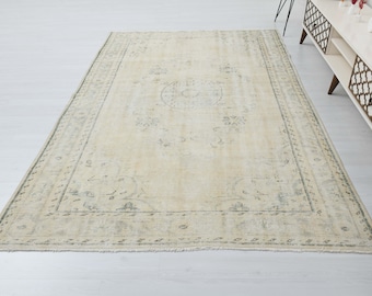 6x9 Rug,Handwoven Rug,Anatolian Rug,6x9 Vintage Rug,Rug For Bedroom,Handmade Rug,Turkish Rug 6x9,Oushak Rug,Soft Wool Rug,Antique Rug,S-2153