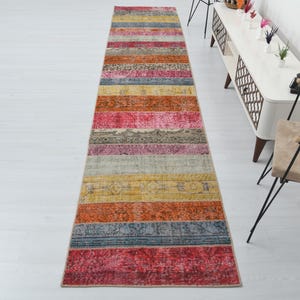 Long Runner Rug,Kitchen Runner Rug,Turkish Runner Rug,Handmade Runner Rug,Oushak Runner Rug,Entryway Rug,Stair Rug,Patch Runner Rug,B-2769