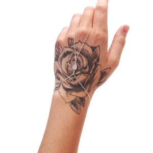 Moonstone Silver Hand Chain