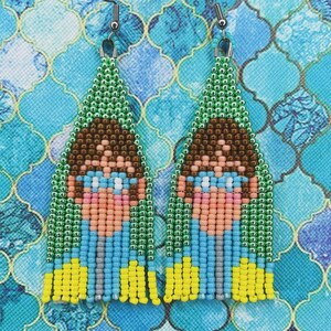 Wet Boy Earrings-13 Row Bead Pattern