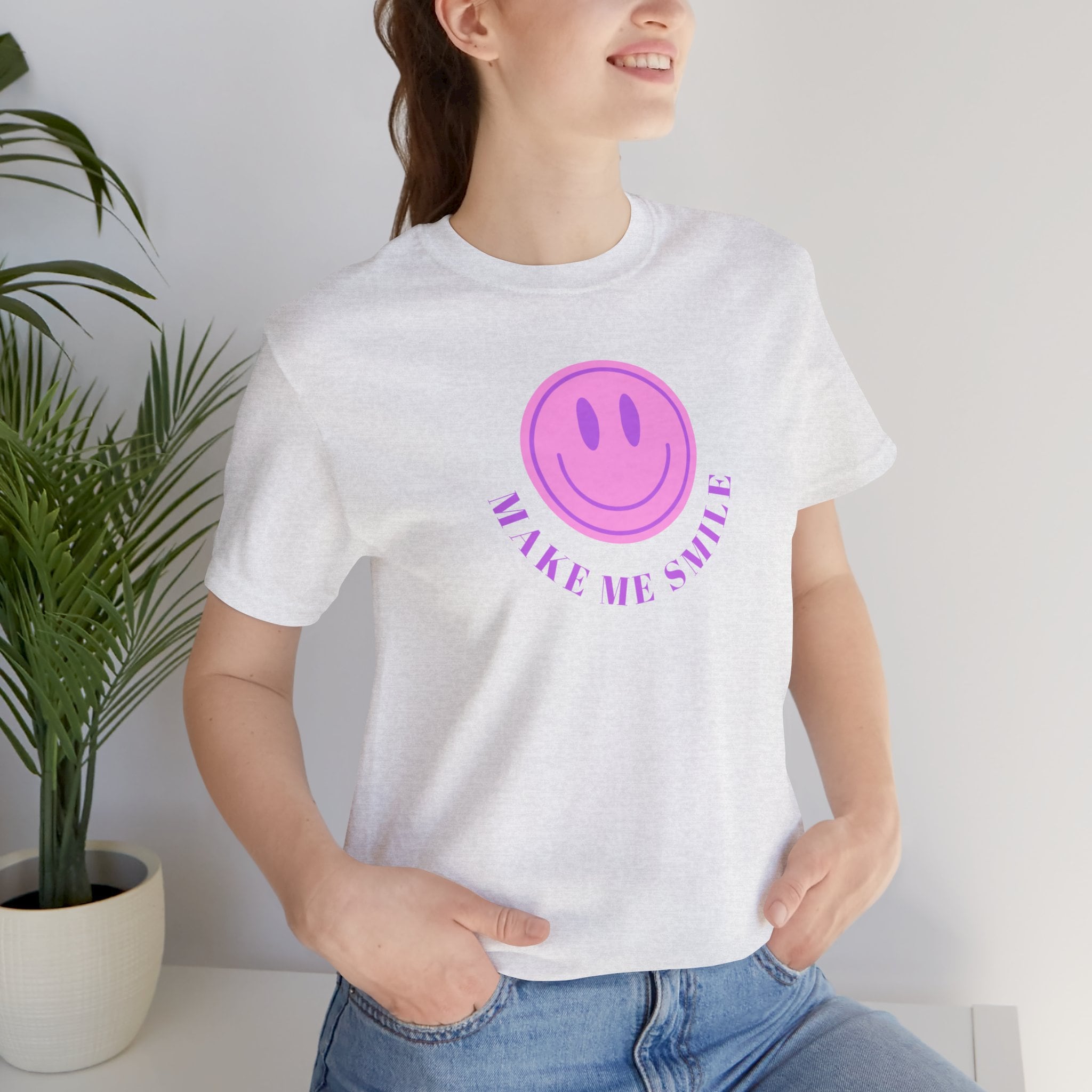 Smiley Face T-shirt: Make Me Smile Graphic Tee - Etsy