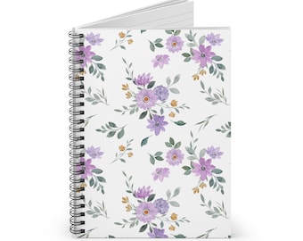 Floral Spiral Notebook: Ruled Line Paper, 118 Pages - Etsy