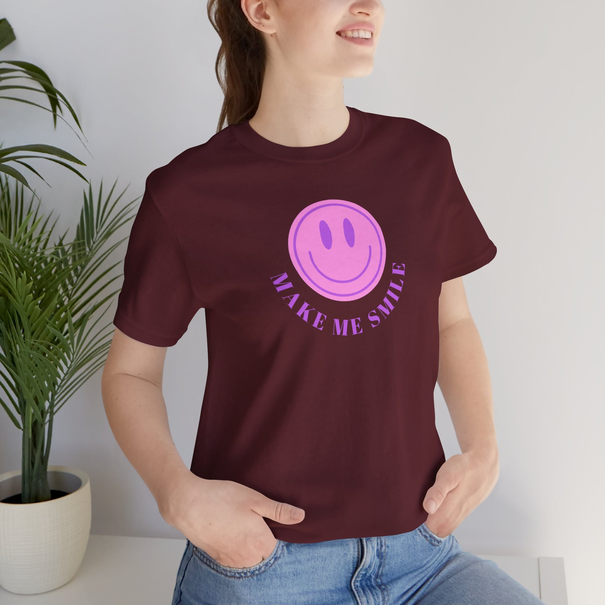 Smiley Face T-shirt: Make Me Smile Graphic Tee - Etsy