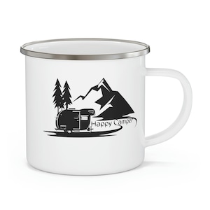 Enamel Camping Mug, Camping Mug Gift, Van Picnic Mug, Happy Camper Mug, Birthday Gift, Moms Gift, Dads Gift, Gift For Her, Gift For Him.