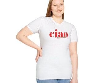 T-shirt Ciao, T-shirt Hello Italy, Camicia da viaggio, Camicia regalo italiana per mamme papà adolescenti, Ciao stile italiano, T-shirt Ciao, Camicia di compleanno