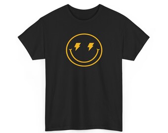 Happy Face T-shirt: Lightning Bolt Smiley, Mom Dad Gift
