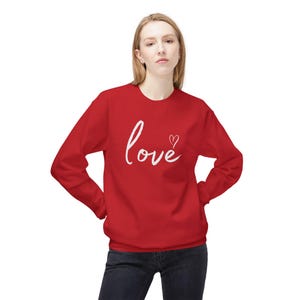 Love Heart Crewneck Sweatshirt: Valentines Day Unisex Gift