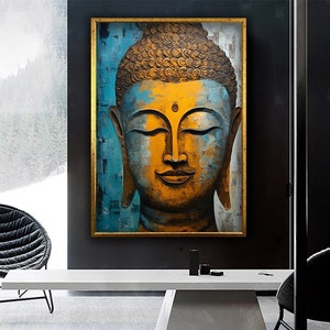 Buddha Canvas,  Buddha canvas painting, Buddha canvas print Wall art, Modern wall art canvas decor, ready to hang print wall decor