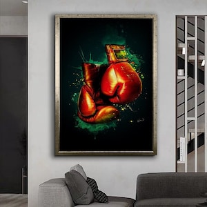 Boxing gloves canvas print wall painting,  wall art canvas , ready to hang canvas painting, canvas gift, canvas print, home decor,