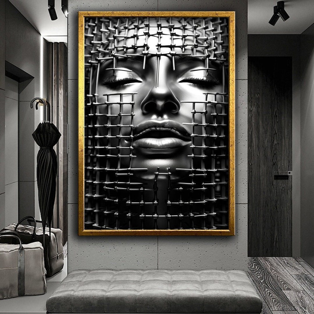 Design Woman Wall Decor, Modern Design Black White Canvas Wall Decor