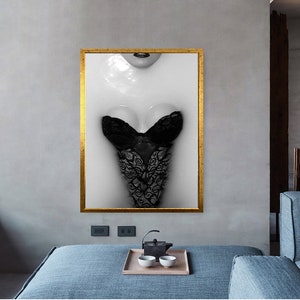 Sexy woman canvas print wall painting, original design table, wall art canvas , ready to hang canvas painting, canvas gift, home decorative,