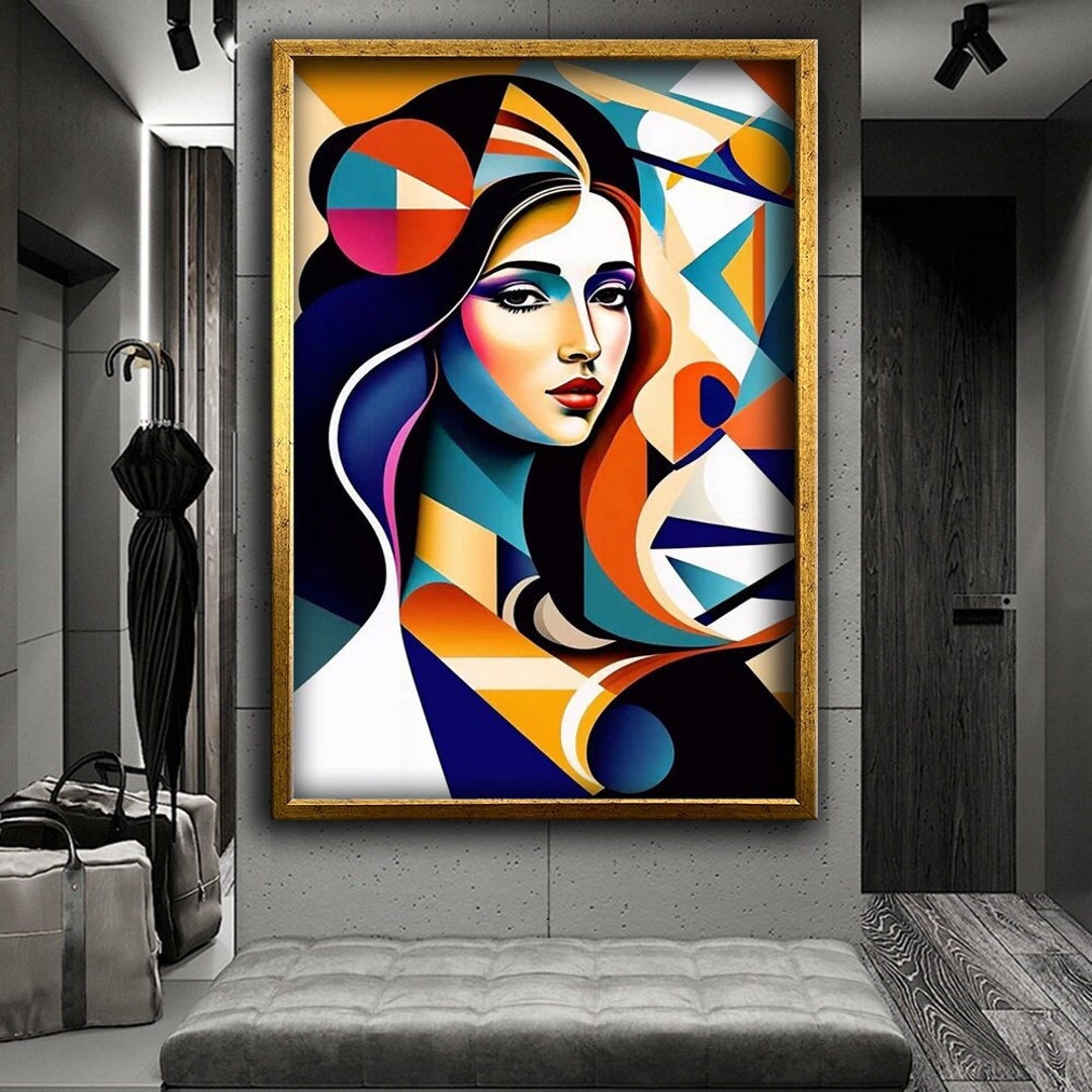 Colorful Woman Abstract Design Canvas Print Painting Wall Art - Etsy