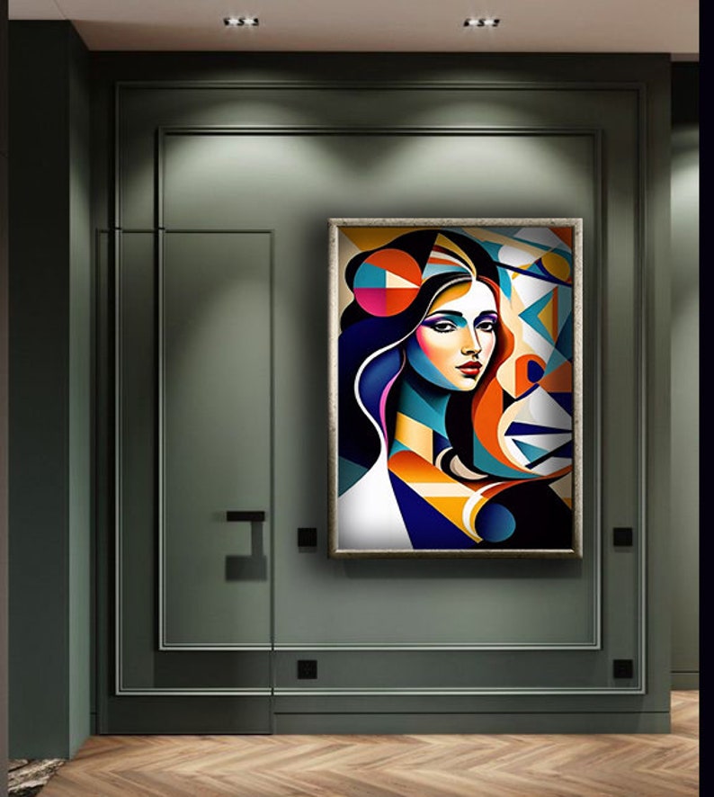 Colorful Woman Abstract Design Canvas Print Painting Wall Art - Etsy
