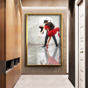 Dancing couple design canvas print wall decor, wall art canvas, ready to hang canvas painting, canvas gift, canvas print, home art,