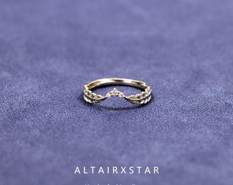 S925 Silver feather ring