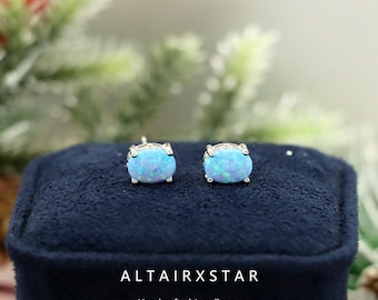 Handmade S925 Sterling Silver Australian Opal Stud Earrings