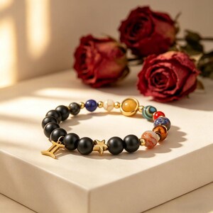 Gemini Zodiac Solar System Crystal Beaded Bracelet, Natural Stone 8mm Beaded Wristband, 18.5-19cm, Curiosity & Versatility Astrology Jewelry