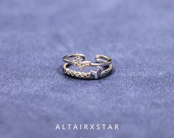 S925 Silver double butterfly ring